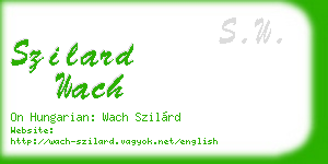 szilard wach business card